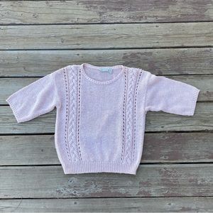 Bundle 3 for 50% off 1980s Peachy Ballet Pink Pullover with Cable Pattern